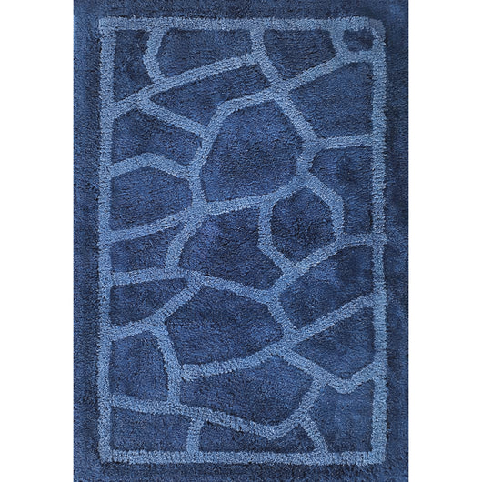 TAPPETO MOSAICO 50X80CM BLU IN COTONE CON ANTISCIV