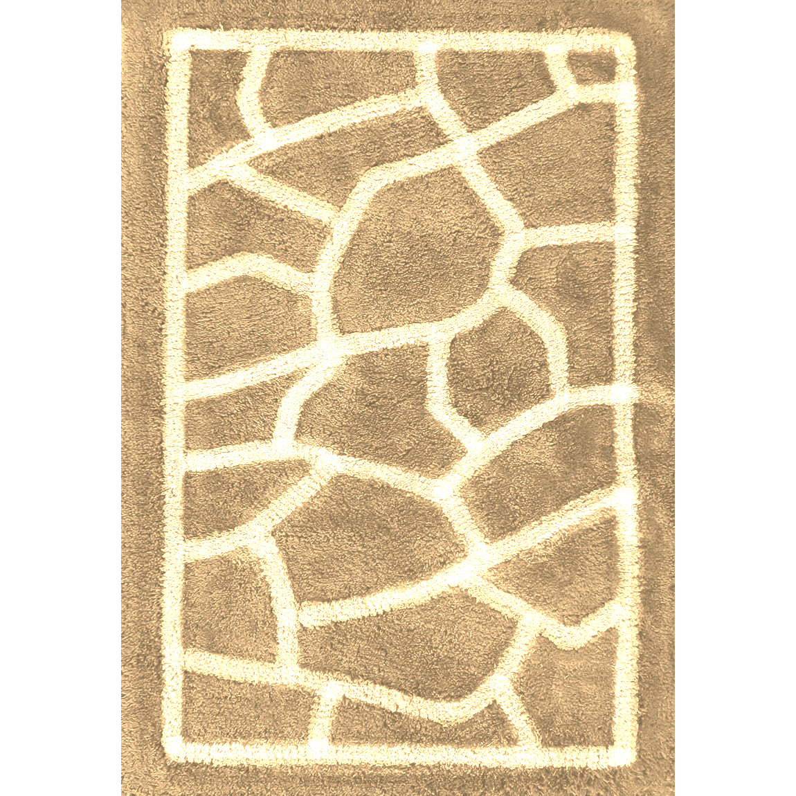 TAPPETO MOSAICO 50X80CM AVORIO IN COTONE CON ANTIS