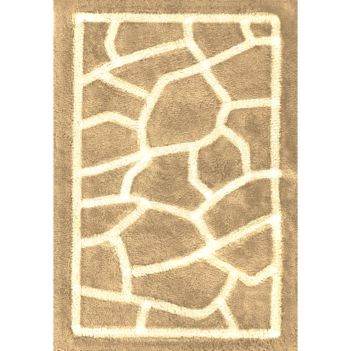 TAPPETO MOSAICO 50X80CM AVORIO IN COTONE CON ANTIS