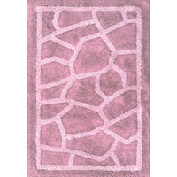 TAPPETO MOSAICO 50X80CM ROSA IN COTONE CON ANTISCI