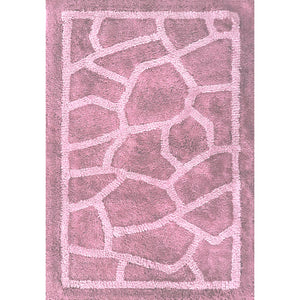 TAPPETO MOSAICO 50X80CM ROSA IN COTONE CON ANTISCI