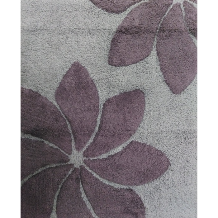 TAPPETO LOTO 55X110CM GRIGIO IN COTONE CON ANTISCI