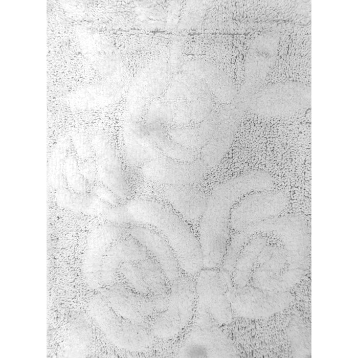 TAPPETO ROSE 50X80CM 496 BIANCO IN COTONE CON ANTI