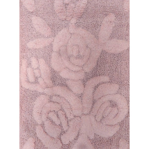 TAPPETO ROSE 55X110CM 496 ROSA IN COTONE CON ANTIS