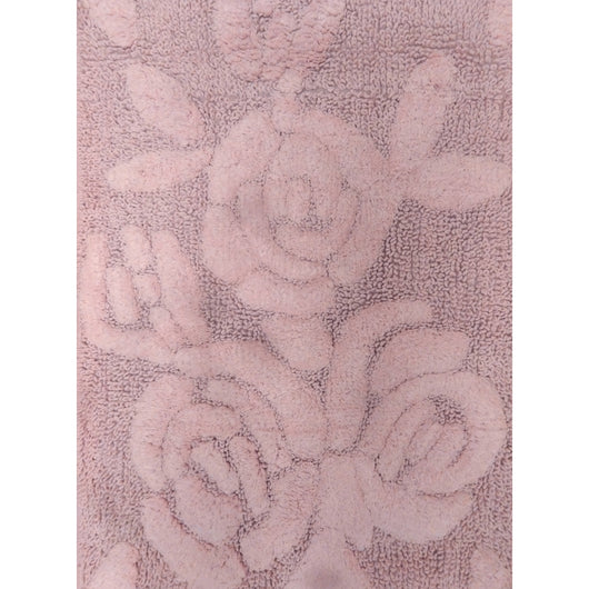 TAPPETO ROSE 55X110CM 496 ROSA IN COTONE CON ANTIS