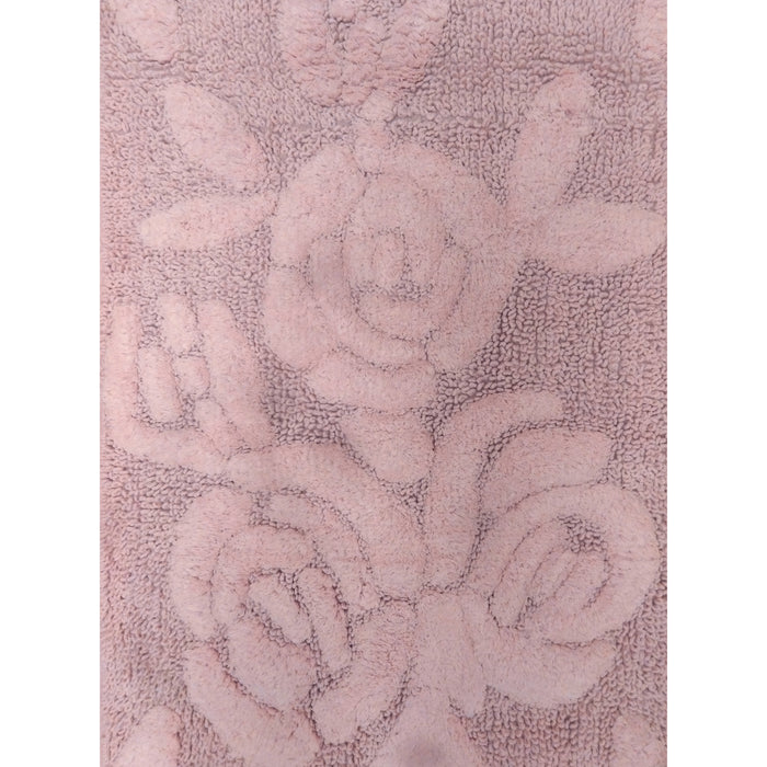 TAPPETO ROSE 55X110CM 496 ROSA IN COTONE CON ANTIS