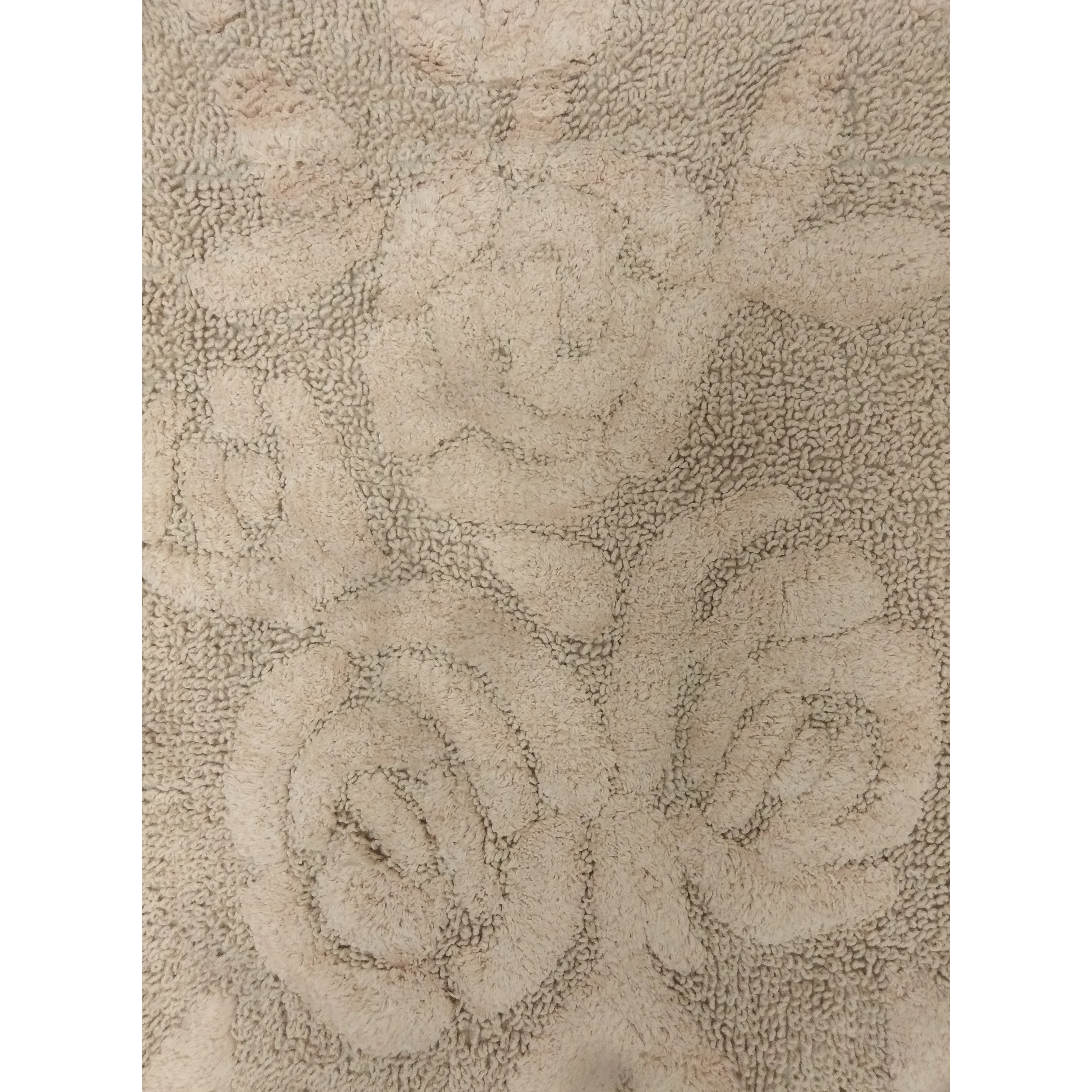 TAPPETO ROSE 50X80CM 496 SABBIA IN COTONE CON ANTI