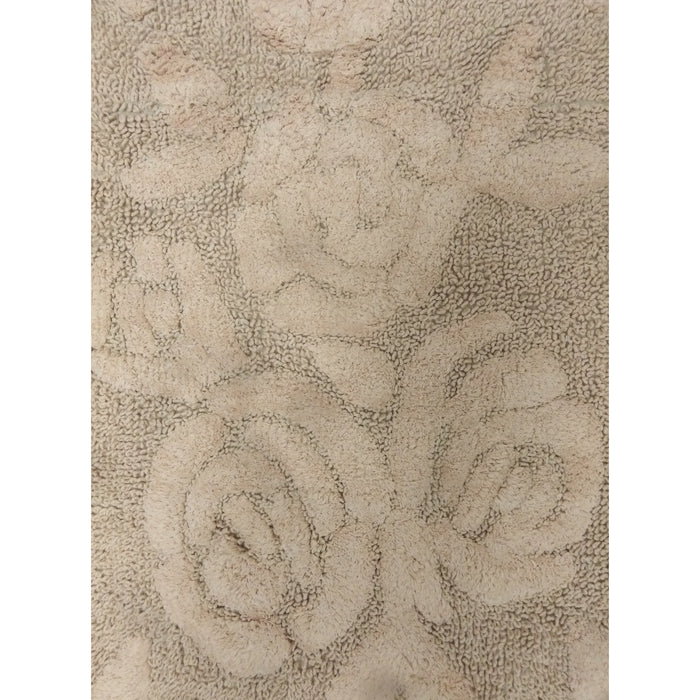 TAPPETO ROSE 50X80CM 496 SABBIA IN COTONE CON ANTI