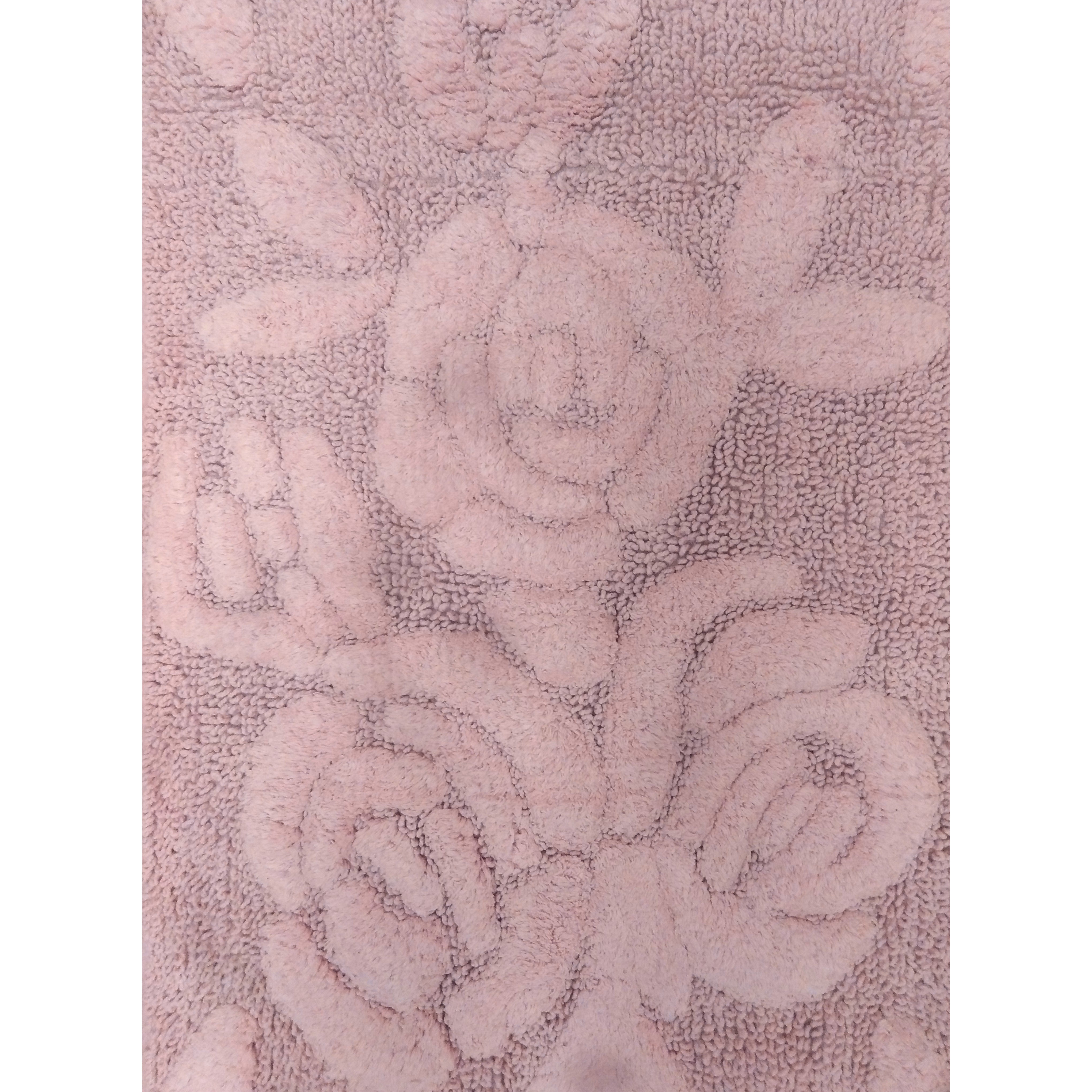TAPPETO ROSE 50X80CM 496 ROSA IN COTONE CON ANTISC