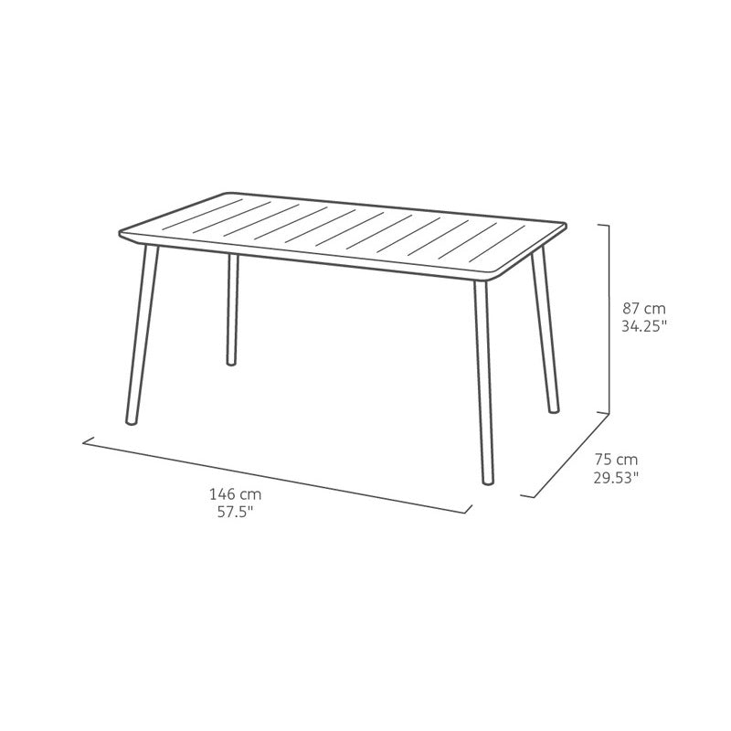 TAVOLO METALEA 146X86XH75CM IN RESINA GHISA BRONZO