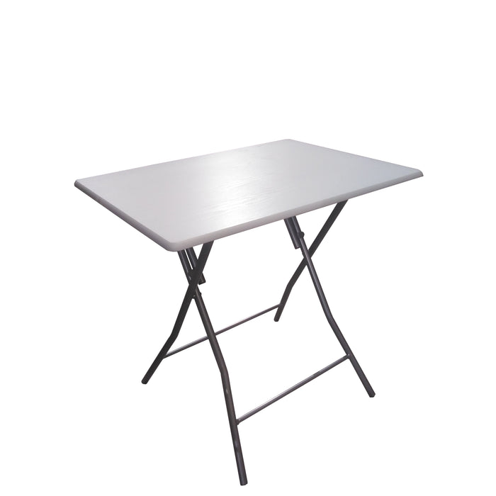 TAVOLO TROLL 80X60XH75CM BIANCO CENERE / ARGENTO