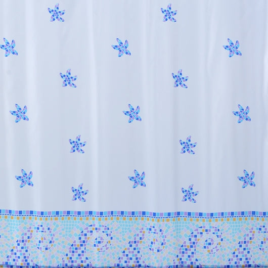 TENDA DOCCIA IN TESSUTO AZZURRO 120X200