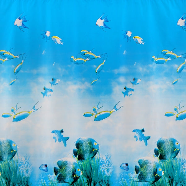 TENDA DOCCIA IN VINILE AZZURRO 180X200 REEF