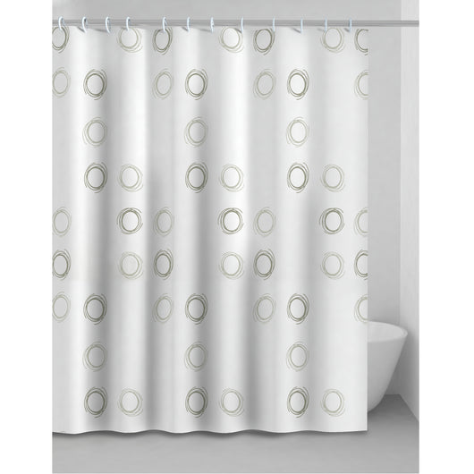TENDA DOCCIA IN VINILE GRIGIO 240X200 CERCHI