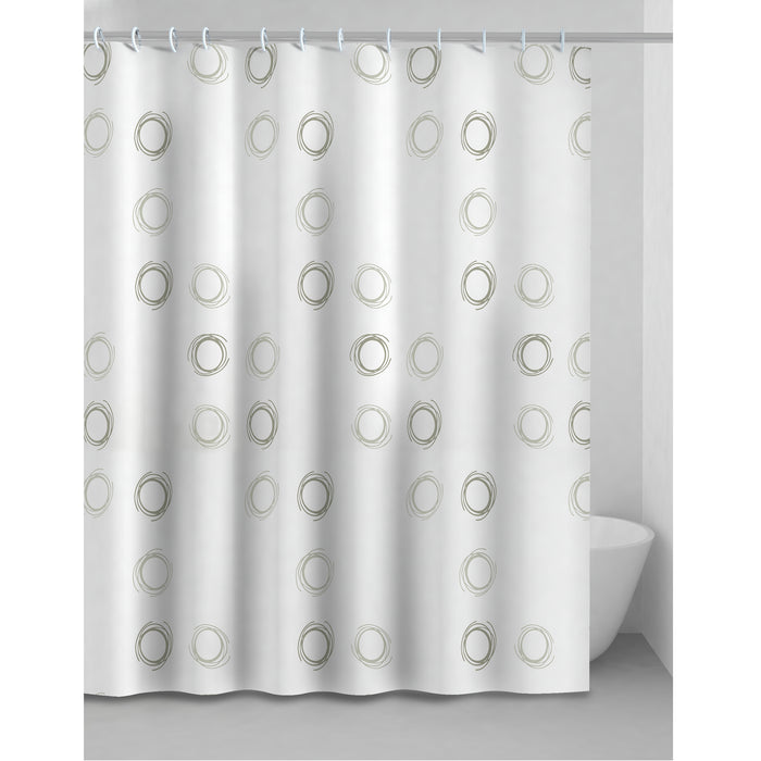 TENDA DOCCIA IN VINILE GRIGIO 240X200 CERCHI
