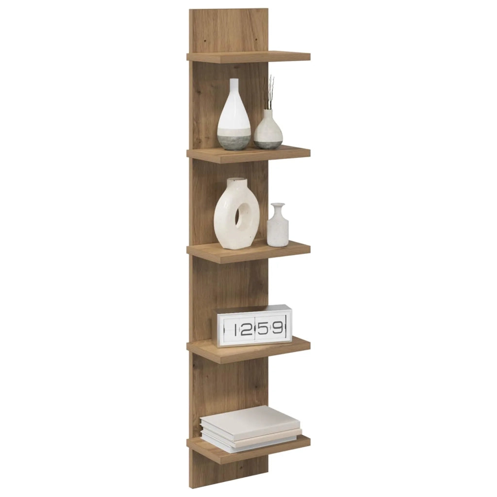 Scaffale da parete 2 pcs Rovere Artigianale 22 x 15 x 100 cm 8012435