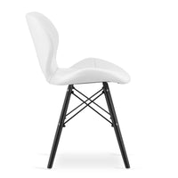 Sedia in ecopelle VALORA WAKO - Design moderno, bianca con gambe nere x2