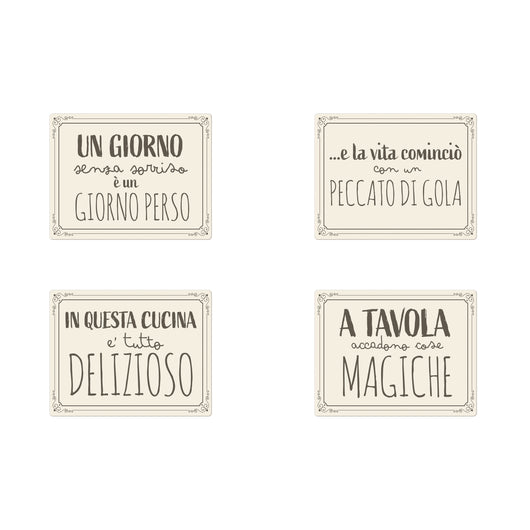 TOVAGLIETTA COLAZIONE CM45X35 BEIGE CON SCRITTE