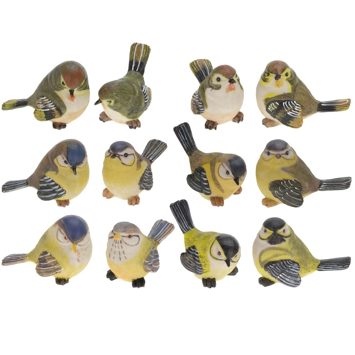 UCCELLINO DECORATIVO 12CM IN RESINA IN 12 MODELLI