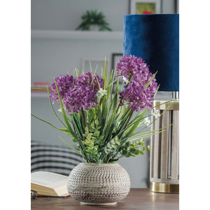 VASO CON FIORI D.14XH37CM IN 4 COLORI