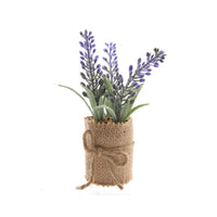 VASO DI JUTA CON LAVANDA H12CM
