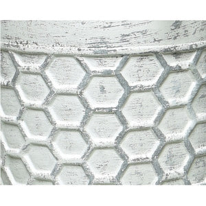 VASO GRIGIO A NIDO D'APE CON PIANTA D.11XH23CM IN