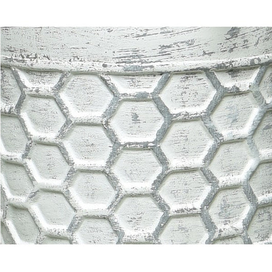 VASO GRIGIO A NIDO D'APE CON PIANTA D.11XH23CM IN