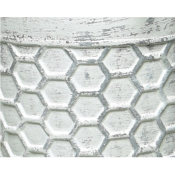 VASO GRIGIO A NIDO D'APE CON PIANTA D.11XH23CM IN