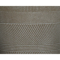 VASO IN PLASTICA A RIGHE D.22XH22CM BIANCO/ ANTRAC