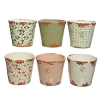 VASO IN TERRACOTTA D.14XH13CM ROSA/VERDE/BIANCO