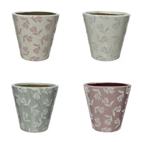 VASO IN TERRACOTTA D.14XH14CM BIANCO / ROSA / VERD