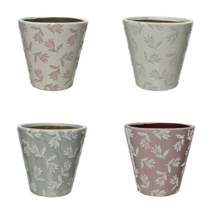 VASO IN TERRACOTTA D.14XH14CM BIANCO / ROSA / VERD