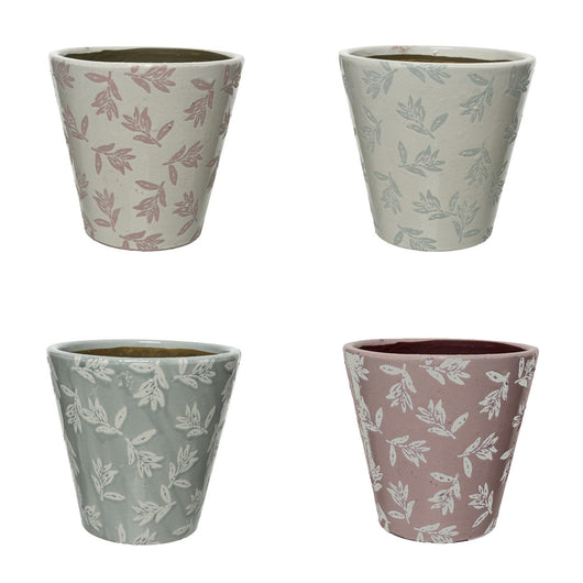 VASO IN TERRACOTTA D.14XH14CM BIANCO / ROSA / VERD