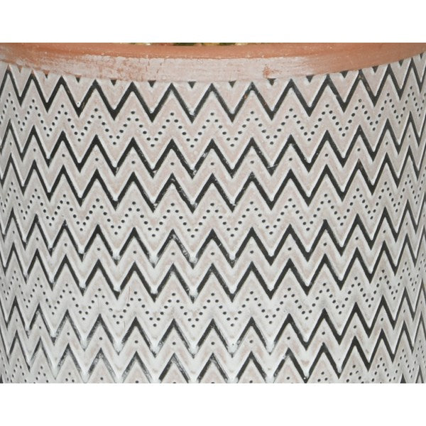 VASO IN TERRACOTTA CON CACTUS D.19XH48CM