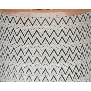 VASO IN TERRACOTTA CON CACTUS D.19XH48CM