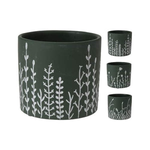 VASO PLANT D.12XH10CM VERDE IN CERAMICA IN 3 MODEL