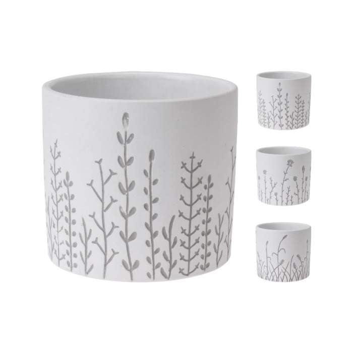 VASO PLANT 12X12XH11CM GRIGIO IN CERAMICA IN 3 MOD
