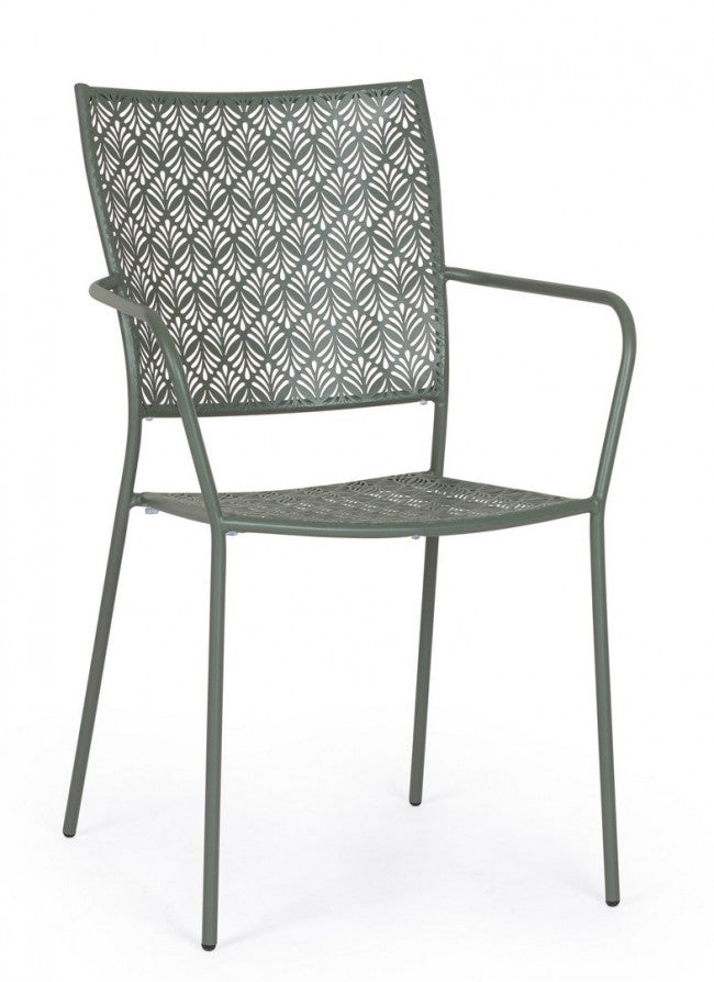 Sedia da Giardino 54x55x89h cm con Braccioli Lizette Dark Olive