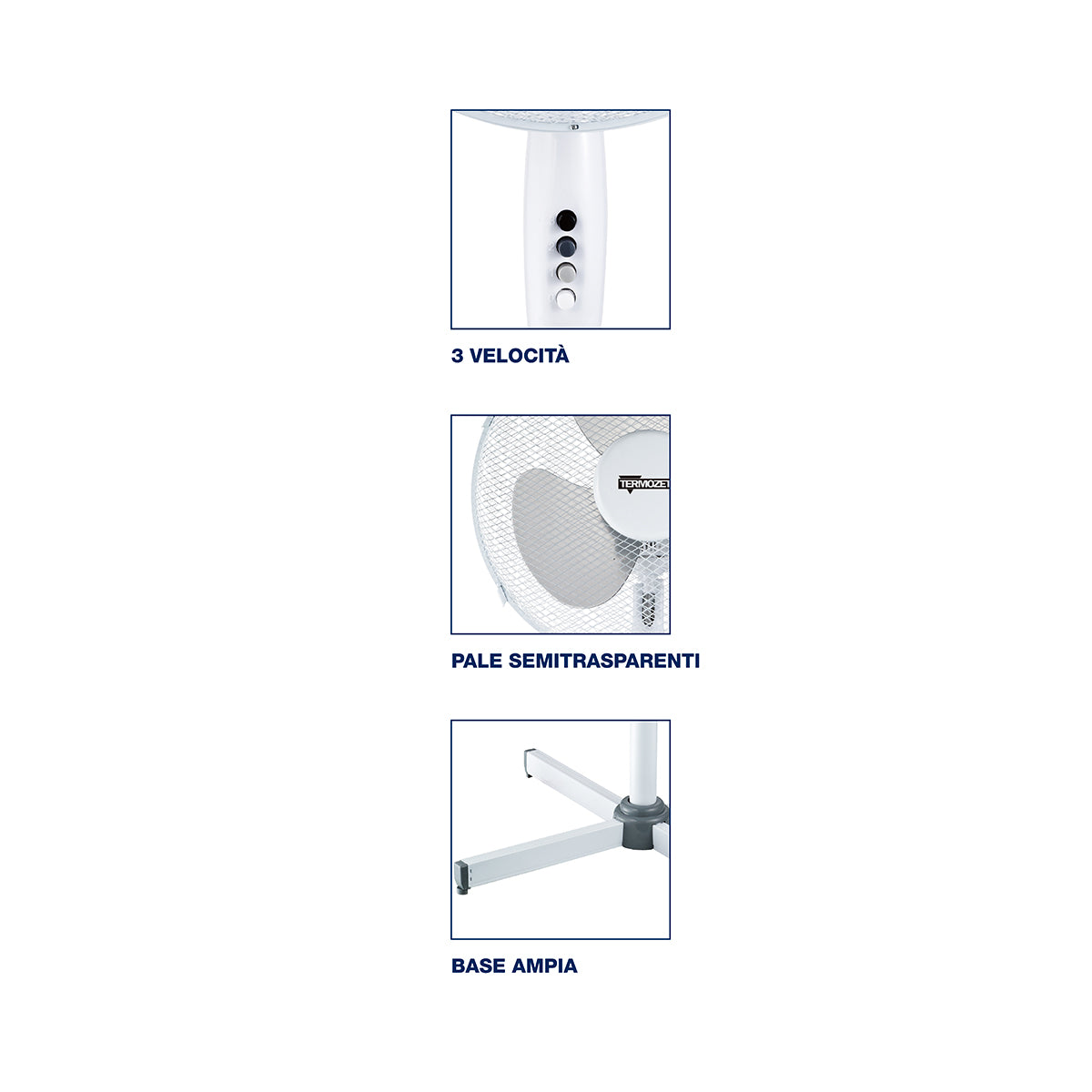 VENTILATORE A PIANTANA 50W 120CM WINDZETA BIANCO