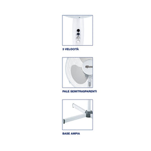VENTILATORE A PIANTANA 50W 120CM WINDZETA BIANCO
