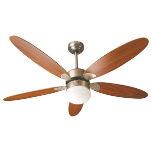 VENTILATORE A SOFFITO 130CM A 5 PALE MARRONE CON T