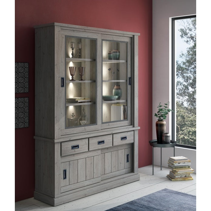 VETRINA ANTHONY 150X40XH203CM ROVERE GRIGIO