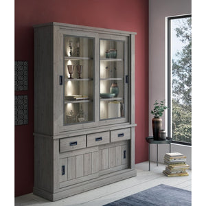 VETRINA ANTHONY 150X40XH203CM ROVERE GRIGIO