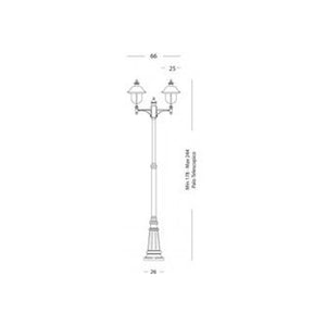 Palo Alto Esterno Contemporaneo Rustica Alluminio E Metallo Ruggine 2 Luci E27W