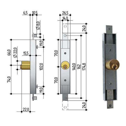 Prefer Serratura Serrande 2 Chiavi Verde