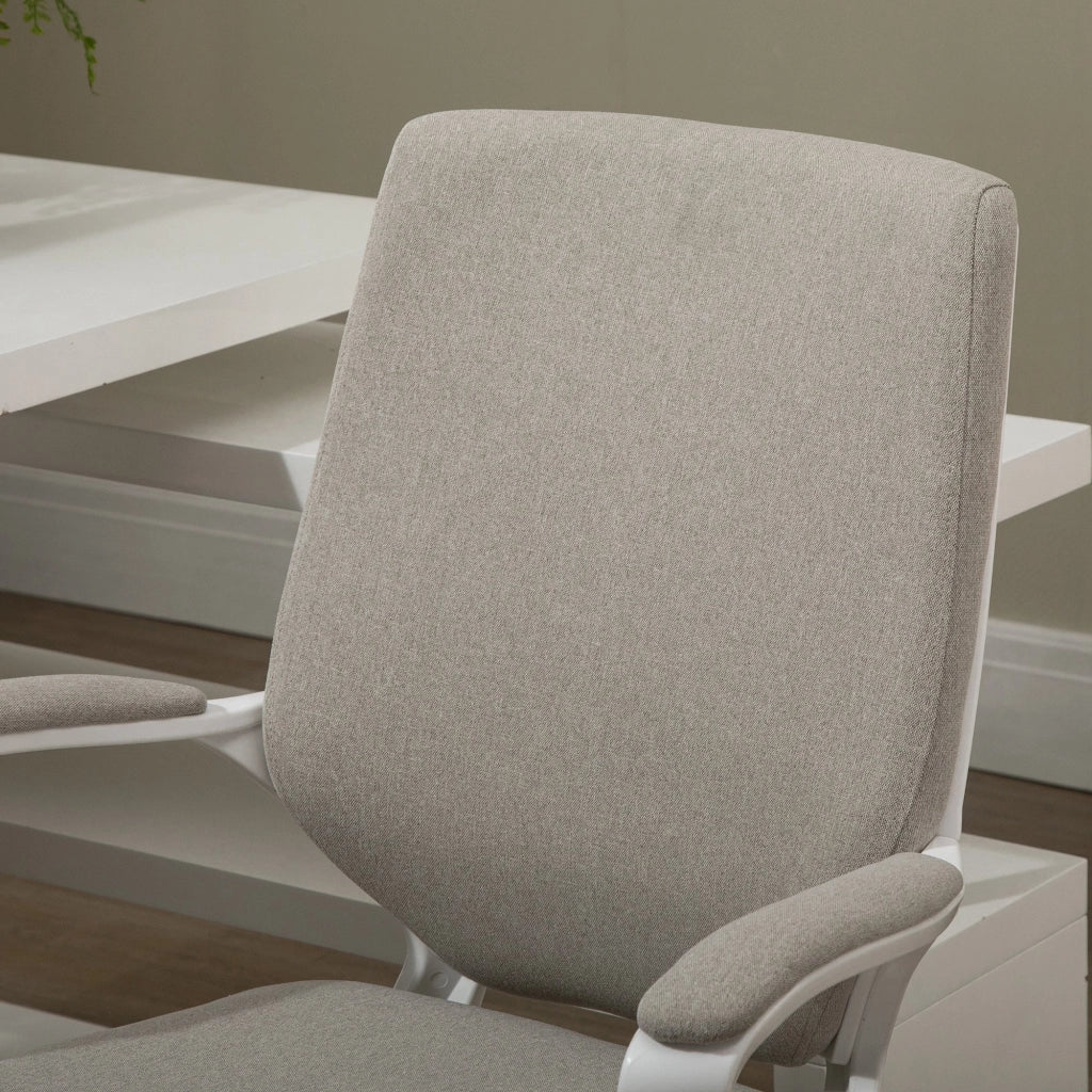 Sedia da Ufficio Ergonomica con Schienale Regolabile e Dondolo ¨C Zephmum ¨C 62x69x92-100cm, Beige, Tessuto