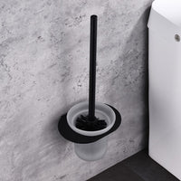 Portascopino da muro nero serie evolution - fissaggio con biadesivo o ad incollo