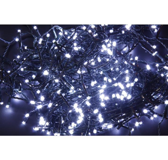 Luci di Natale con 360 Led Bianco Freddo 14,4Mt Cavo Scuro 3Mt e Trasformatore per Interno e Esterno con giochi luce