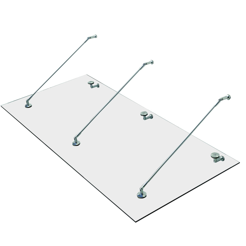 Vordach in Vetro Temperato e Acciaio Inox ¨C Zephmum ¨C 200x90cm