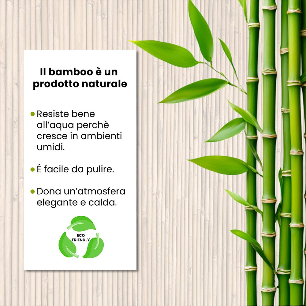 Appendini portasciugamani in legno di bambù e acciaio nero Haiti